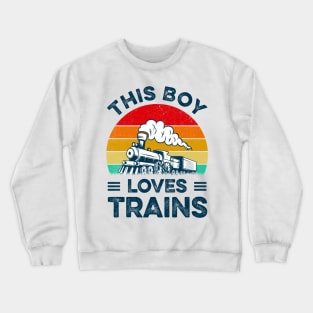 This Boy Loves Trains Gift Train Wagon Lover Gifts Crewneck Sweatshirt